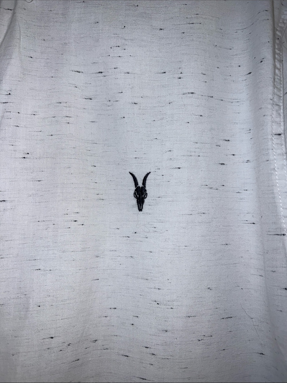 ALLSAINTS White Short-Sleeve Button-Down Shirt Cotton Subtle Speckle. Size XL - Picture 2 of 5